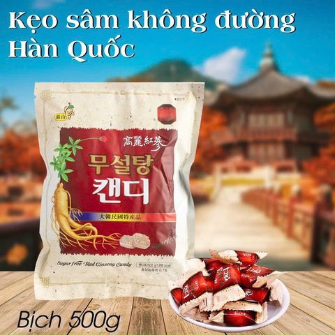 [Giá sỉ] Kẹo sâm không đường Hàn Quốc Gói 500g, Kẹo cho người tiểu đường