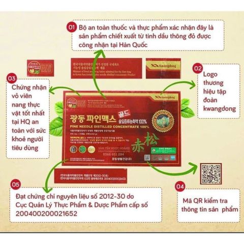 Tinh Dầu Thông Đỏ Kwangdong nội địa Hàn Quốc hộp 120 viên
