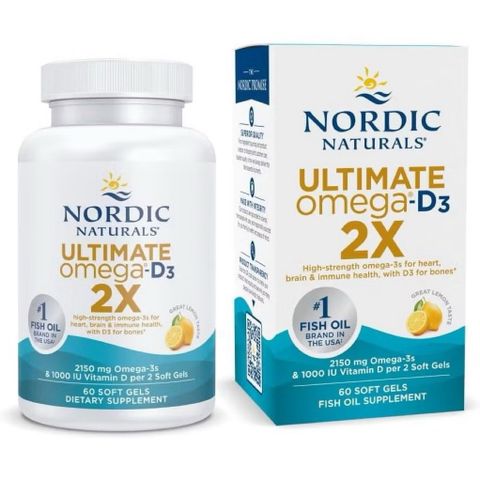 Viên Uống Omega 3 Nordic Naturals Ultimate Omega 2X 2150mg - Hỗ Trợ Tim Mạch, Tăng Cường Não Bộ và Miễn Dịch, Hương Chanh Tự Nhiên