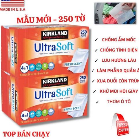 Giấy Thơm Kirkland Ultra Soft - Hương Thơm Dịu Mát, Khử Mùi, Chống Ẩm, Đuổi Côn Trùng, Dùng Cho Quần Áo Và Nơi Ẩm Thấp