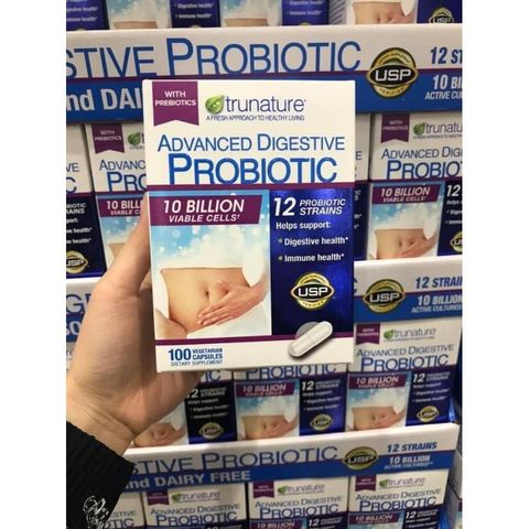 Viên uống hỗ trợ tiêu hóa Trunature Advanced Digestive Probiotic 100v - Cải thiện sức khỏe hệ tiêu hóa, bổ sung lợi khuẩn tự nhiên.