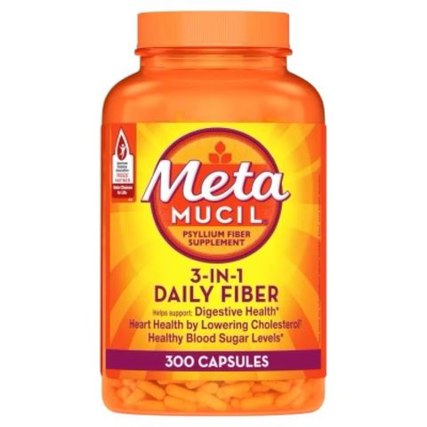 Viên uống bổ sung chất xơ Meta Mucil 300 viên - Hỗ trợ tiêu hóa, giảm cholesterol và kiểm soát đường huyết tự nhiên