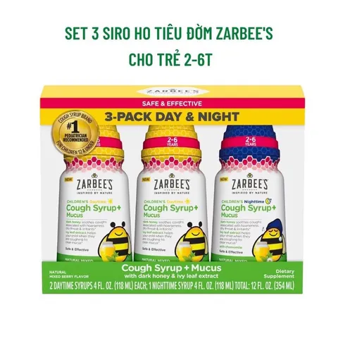 Siro ho ong giảm ho tiêu đờm, tăng đề kháng Zarbee’s Cough Syrup Mucus + Immune cho trẻ