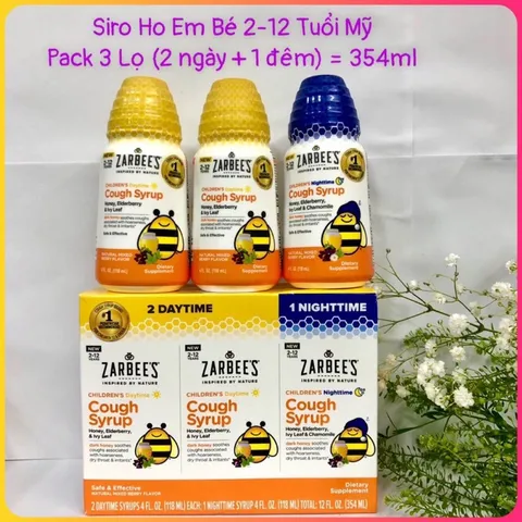 Siro ho ong giảm ho tiêu đờm, tăng đề kháng Zarbee’s Cough Syrup Mucus + Immune cho trẻ