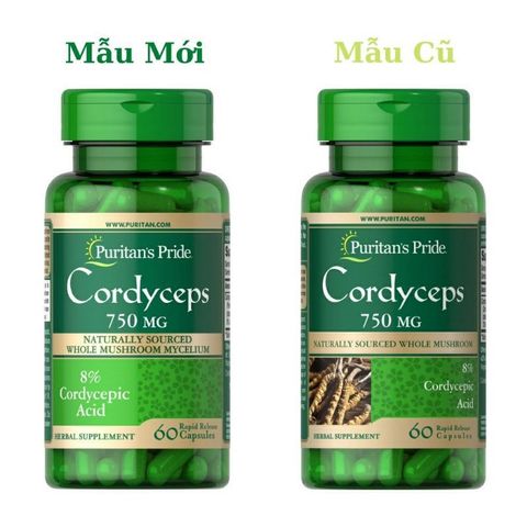 Đông Trùng Hạ Thảo Cordyceps 750mg 60 viên Puritan's Pride - Thực Phẩm Chức Năng Tăng Cường Sức Khỏe và Miễn Dịch Tự Nhiên