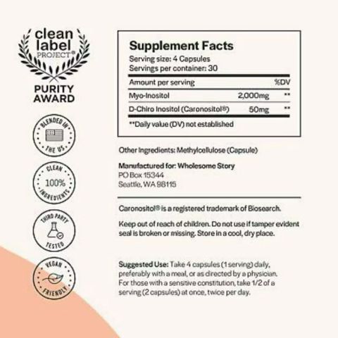 Viên uống Myo & D - Chiro Inositol 120 viên, hỗ trợ cân bằng nội tiết tố và chức năng buồng trứng cho phụ nữ