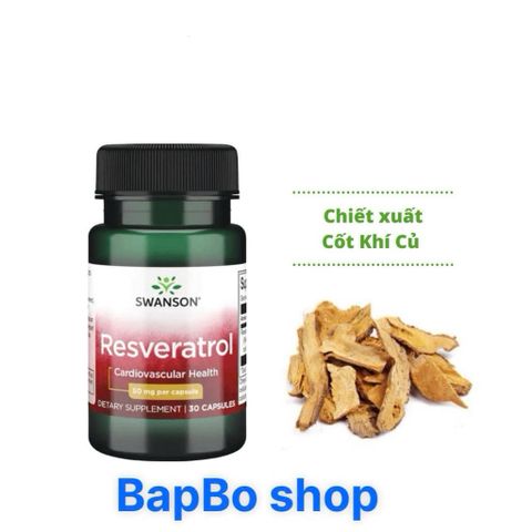 Viên Uống Resveratrol 100mg - Hỗ Trợ Tim Mạch, Chống Lão Hóa, Tăng Cường Sức Khỏe Tế Bào - 30 Viên Bổ Sung Chất Chống Oxy Hóa