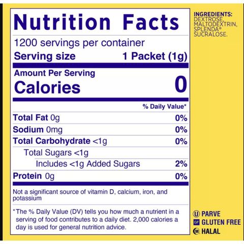 [T.á.ch lẻ] Đường ăn kiêng Splenda gói nhỏ 1g cho người ăn kiêng keto, DAS, người tiểu đường