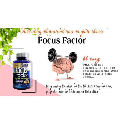 Viên uống Bổ não Focus Factor Nutrition for the Brain 180viên - Tăng cường trí nhớ và khả năng tập trung cho mọi lứa tuổi