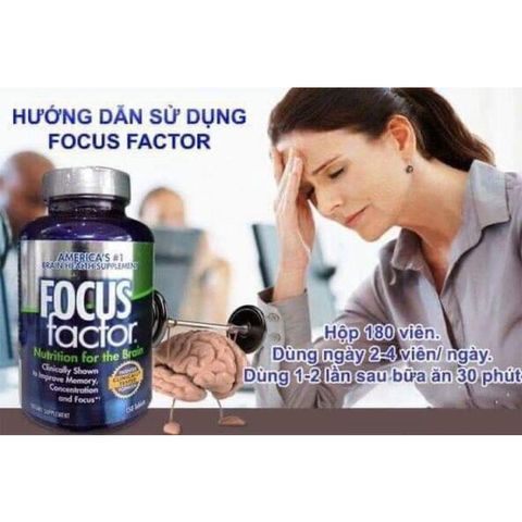 Viên uống Bổ não Focus Factor Nutrition for the Brain 180viên - Tăng cường trí nhớ và khả năng tập trung cho mọi lứa tuổi