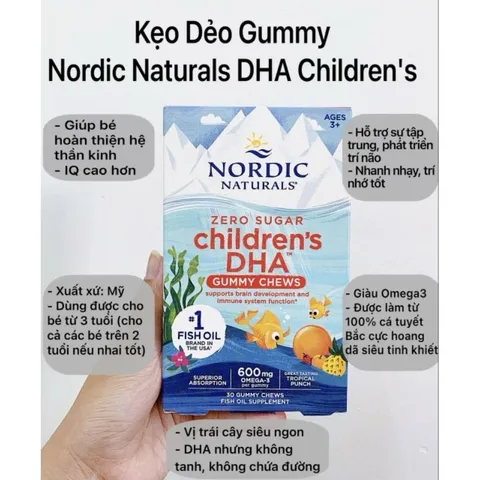  Kẹo bổ sung Omega 3 cho bé từ 3 tuổi của Nordic Naturals