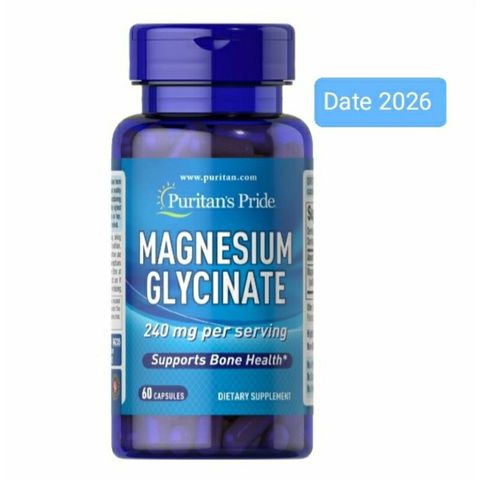 Viên uống bổ sung Magie Hỗ Trợ Xương Cơ , Hệ Thần Kinh Magnesium Glycinate 240mg Puritan's Pride / Nature’s Bounty