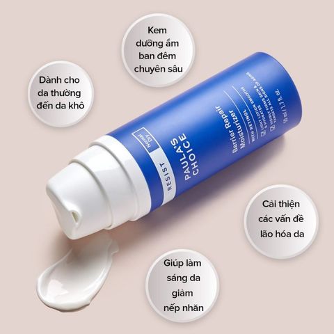 [Hàng Mỹ] Kem dưỡng ẩm tái tạo da chứa Retinol Paula's Choice 10ml chống lão hoá Resist Barrier Repair Moisturizez
