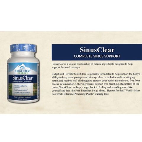 [Date 8/2025] Viên uống hỗ trợ viêm xoang, nghẹt mũi Sinus Clear Ridgecrest Herbal