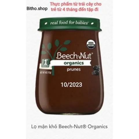 [ Date 10/23] Thực phẩm xay từ trái cây cho trẻ ăn dặm vị mận khô Beech Nut