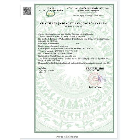 Viên uống bổ não Nature's Bounty Ginkgo Biloba 60mg - 120mg