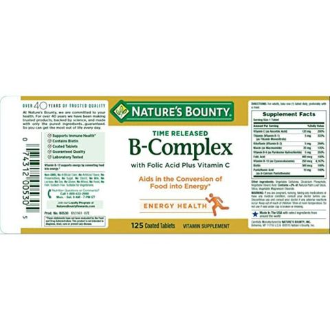 Viên uống tổng hợp Vitamin B Complex với Axit Folic và Vitamin C - Hỗ trợ sức khỏe tim mạch và miễn dịch tự nhiên