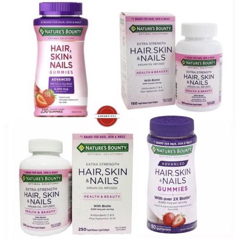 Viên Uống Hỗ Trợ Tóc Dày, Móng Khỏe, Da Đẹp Nature's Bounty - Biotin Tăng Cường Sắc Đẹp Toàn Diện