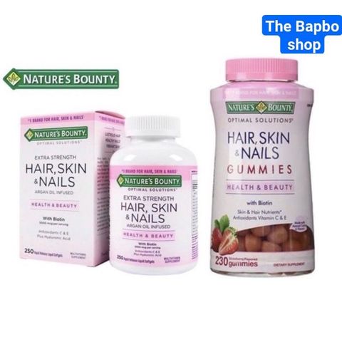 Viên Uống Hỗ Trợ Tóc Dày, Móng Khỏe, Da Đẹp Nature's Bounty - Biotin Tăng Cường Sắc Đẹp Toàn Diện
