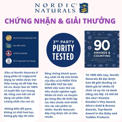 DHA cho trẻ từ 1 - 6 tuổi Children's DHA 530mg Omega 3 Nordic Naturals