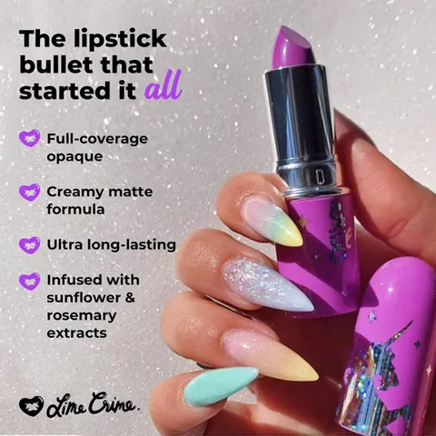 [Hàng Mỹ] Son Lime Crime Unicorn lipstick màu Birthday suit