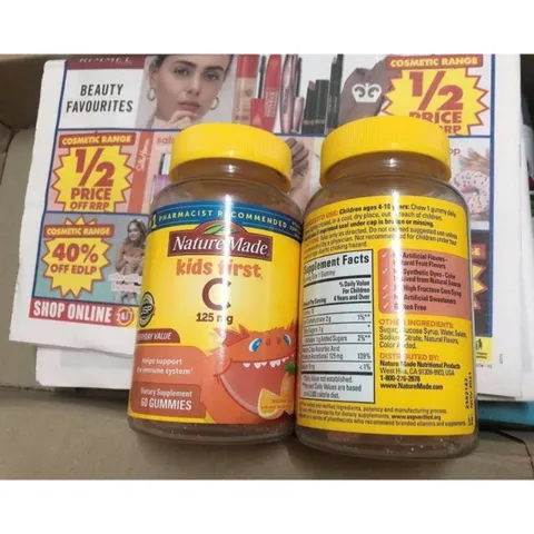 [Date 1/2023] Kẹo dẻo Kids First Vitamin C Gummies 125mg (60 viên)