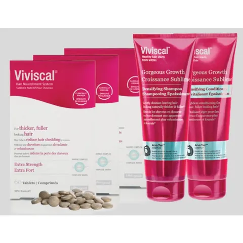 [Hàng Mỹ] Dầu gội/Dầu xả/Dầu dưỡng mọc tóc, làm dày tóc VIVISCAL Gorgeous Growth 250ml