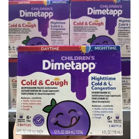 Siro Dimetapp Day & Night cảm ho, sổ mũi trẻ em