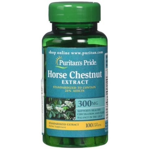 Viên uống hỗ trợ suy giãn tĩnh mạch chân Horse Chestnut 300mg - Tăng cường lưu thông máu, 100 viên nang chay Puritan's Pride