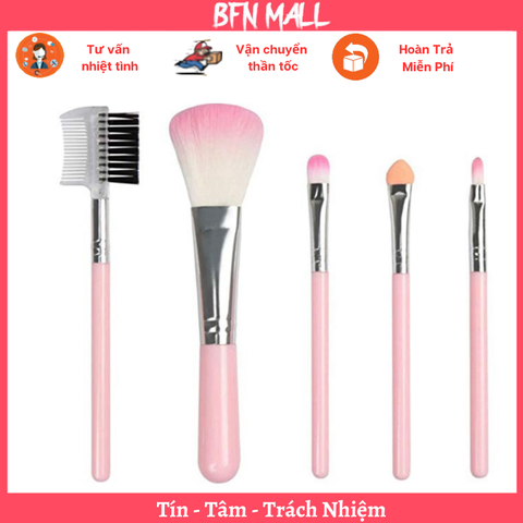 Bộ 5 món cọ trang điểm mặt chuyên nghiệp kích thước tiêu chuẩn ( 5 món )