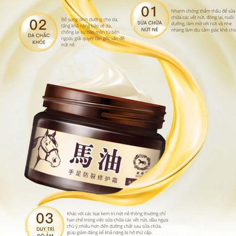 Kem Dưỡng Ẩm Bôi Nứt Gót Chân Đầu Ngựa 30gr - Chăm Sóc Da Chân, Giúp Khôi Phục Độ Ẩm và Đàn Hồi Da, Sử Dụng Hàng Ngày.