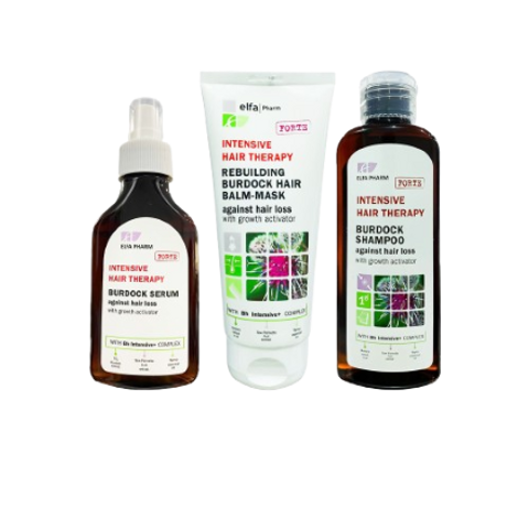Bộ Dầu Gội Xả Serum Chống Rụng Tóc và Kích Mọc Tóc Elfa Pharm 200ml - Dưỡng Tóc Khỏe Mạnh Từ Ngưu Bàng, Xuất Xứ Ba Lan