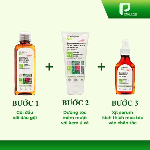 Bộ Dầu Gội Xả Serum Chống Rụng Tóc và Kích Mọc Tóc Elfa Pharm 200ml - Dưỡng Tóc Khỏe Mạnh Từ Ngưu Bàng, Xuất Xứ Ba Lan