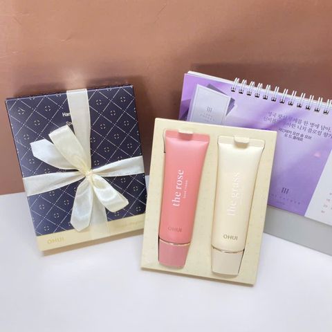 Bộ Kem Dưỡng Da Tay Ohui Hand Cream Special Set 100ml - Kem Dưỡng Ẩm Mượt Mà, Giúp Chống Nếp Nhăn và Tia UV, Hương Hoa Cỏ và Hoa Hồng