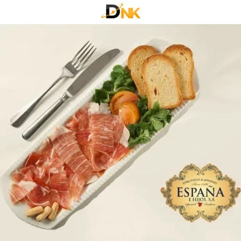 Đùi heo muối Espana Mini Jamon Curado Tây Ban Nha 1kg - Hương vị đặc trưng, set hoàn hảo gồm giá đỡ và dao cắt cho tiệc tùng.