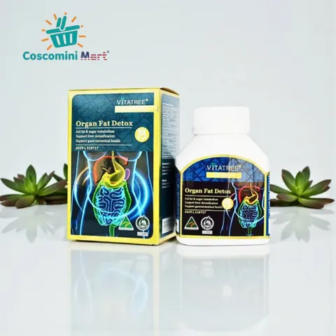 Viên Uống Hỗ Trợ Thải Độc Gan Vitatree Organ Fat Detox 60 Viên - Giảm Mỡ Máu, Đốt Mỡ, Cải Thiện Tiêu Hóa