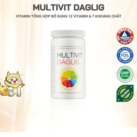 Viên uống Multivit Dagling 180 viên - Vitamin Tổng Hợp Chất Lượng Từ Nauy, Hỗ Trợ Năng Lượng và Sức Khỏe Tổng Thể