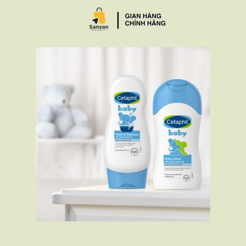 Sữa Tắm Gội Cetaphil Baby Dịu Nhẹ 400ml - Chiết Xuất Hoa Cúc Hữu Cơ, An Toàn Cho Da Nhạy Cảm Của Bé