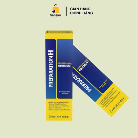 Kem bôi trĩ Preparation H Hemorrhoidal Ointment 57g - Giải pháp an toàn hiệu quả cho sức khỏe vùng da nhạy cảm, hàng Mỹ chính hãng.