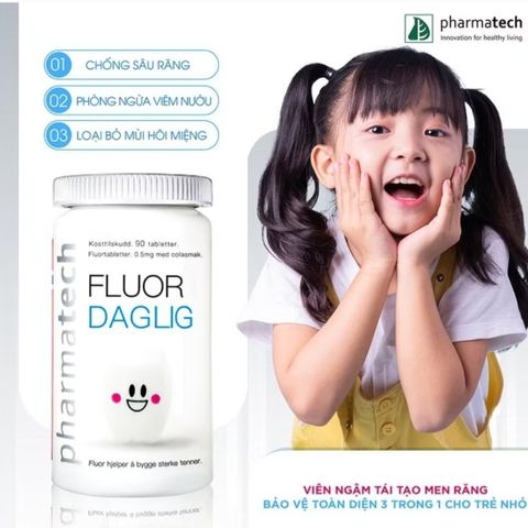 Fluor Dagling - Sản phẩm chăm sóc răng miệng Na Uy, ngăn ngừa sâu răng và bảo vệ men răng, thích hợp cho mọi lứa tuổi