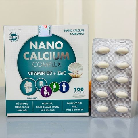Nano Calcium Complex - Bổ Sung Canxi, Magie, Kẽm - Hỗ Trợ Phát Triển Xương Răng, Ngăn Ngừa Thiếu Canxi Cho Phụ Nữ Mang Thai và Trẻ Em