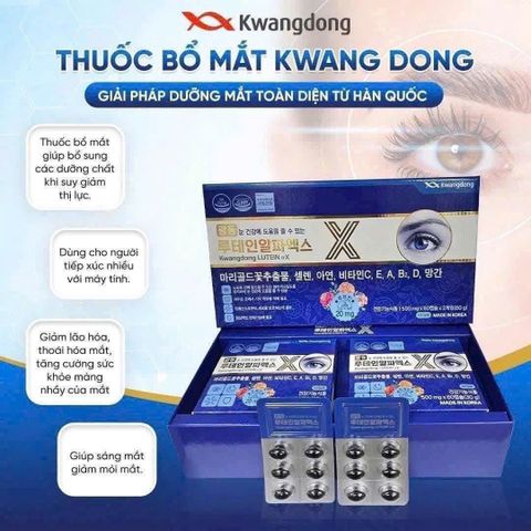 Viên uống bổ mắt Kwangdong Hàn Quốc - Tăng cường thị lực & bảo vệ sức khỏe mắt - Hộp 120 viên cho người dùng thường xuyên sử dụng máy tính