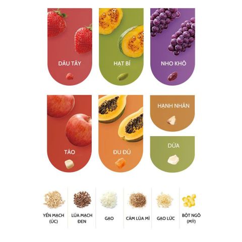Ngũ Cốc Calbee Nhật Bản 600g Đỏ - Ngũ Cốc Dinh Dưỡng Nhiều Trái Cây, Thực Phẩm Ăn Sáng Tốt Cho Sức Khỏe