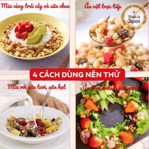 Ngũ Cốc Calbee Nhật Bản 600g Đỏ - Ngũ Cốc Dinh Dưỡng Nhiều Trái Cây, Thực Phẩm Ăn Sáng Tốt Cho Sức Khỏe