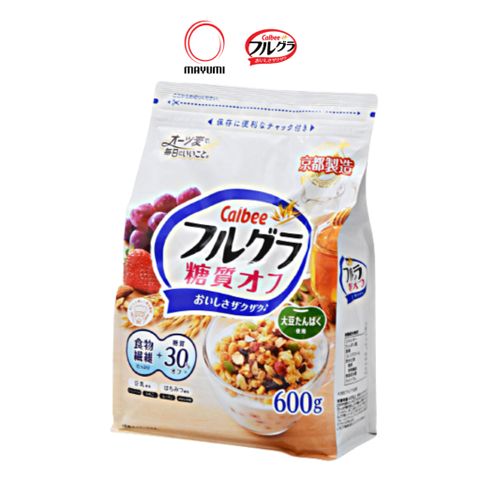 [Combo 2 Gói] Calbee Ngũ Cốc Trái Cây Ít Đường 600g  – Gói Trắng Chính Hãng, Ăn Sáng Healthy [DATE T12/2026]