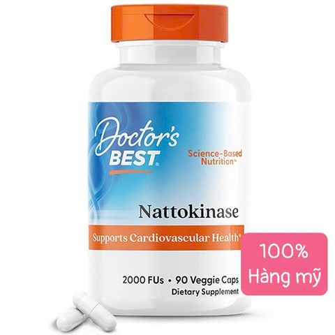 Viên uống Nattokinase 2000 FU Doctor’s Best 90 viên - Hỗ trợ tim mạch, ngăn ngừa đột quỵ, ổn định huyết áp, bổ sung enzyme tự nhiên