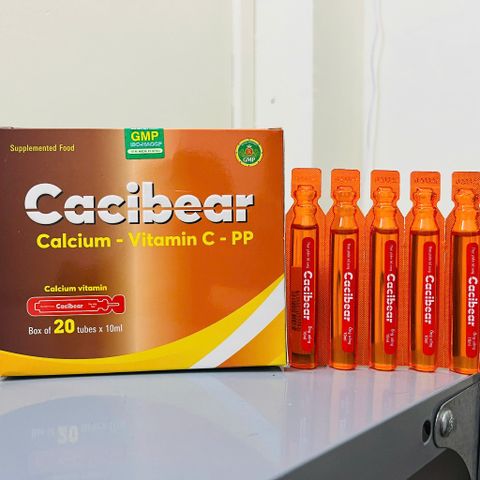 Cacibear - Canxi hàm lượng cao hỗ trợ chắc khỏe xương - 20 ống nhựa