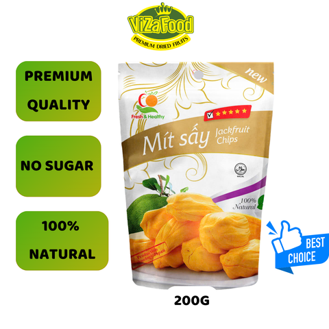 Mít Thái Sấy Giòn Đặc Biệt Không Đường - Snack Khỏe Mạnh 200G/300G - Viza Food, Nguyên Liệu Tuyển Chọn, An Toàn Vệ Sinh