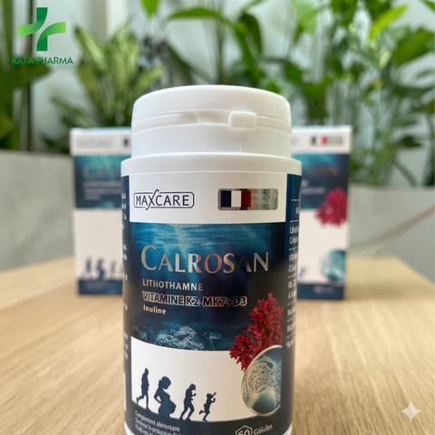 Viên uống CALROSAN Bổ sung Canxi, Vitamin D3, K2 - Hỗ trợ xương răng chắc khỏe, Phát triển chiều cao, Hộp 60 viên