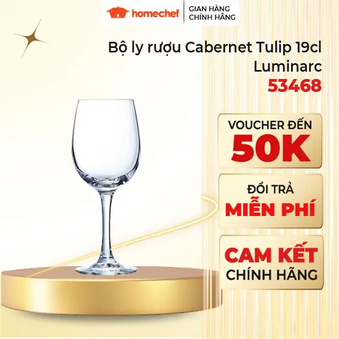 Bộ 6 Ly Rượu Vang Cabernet Tulip C&S 19cl - Thủy Tinh Cao Cấp Nhập Khẩu Pháp, Dùng Cho Tiệc và Trang Trí Phòng Khách